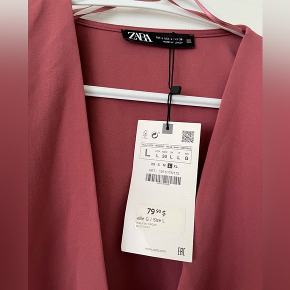 NWT ZARA JUMPSUIT WITH BELT,SIZE L, Marsala Colour. - Picture 5 of 12